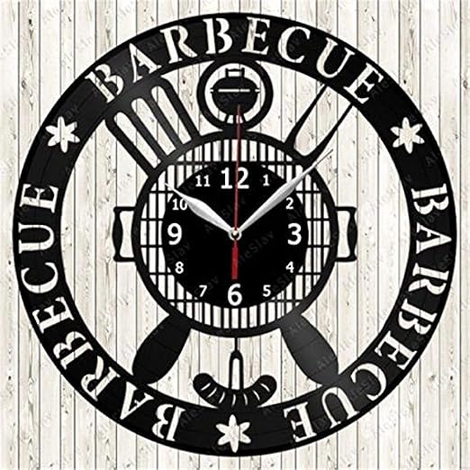 Creativo Parrilla A La Parrilla Cocina Reloj De Pared Vintage