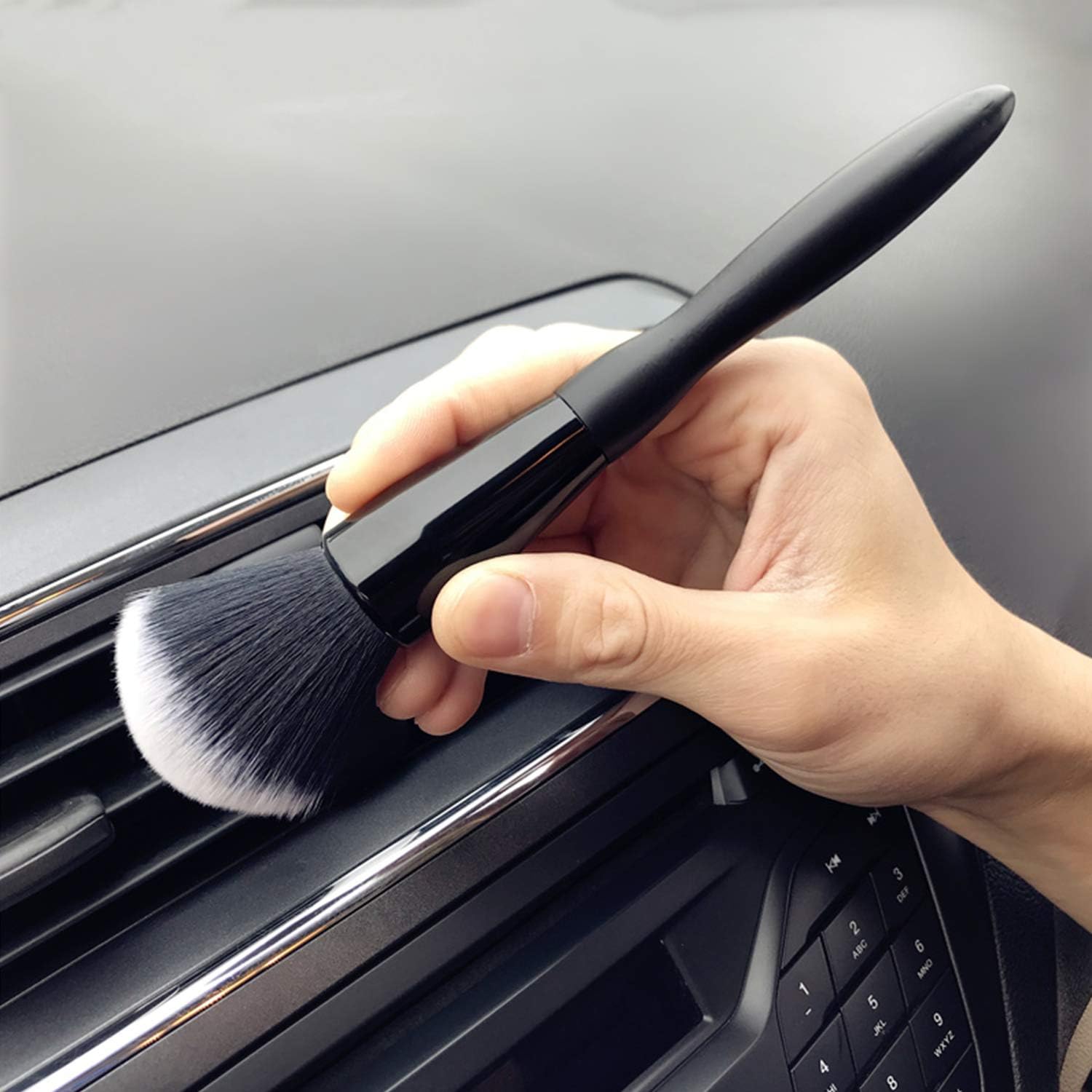 SPTA Car Detailing Brush Kit - 6 Pack, Auto Boar Hair Detail Brush Set Automotive Interior Exterior No Scratch Microfiber Detailing Brushes for Cleaning Air Vents, Engine Bays, Dashboard & Wheels: Automotive