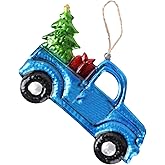 BESPORTBLE Little Blue Truck Ornament, Christmas Tree Ornaments Vintage Hanging Car Decorations Christmas Iron Sheet Pendant for Xmas Tree Party Decor