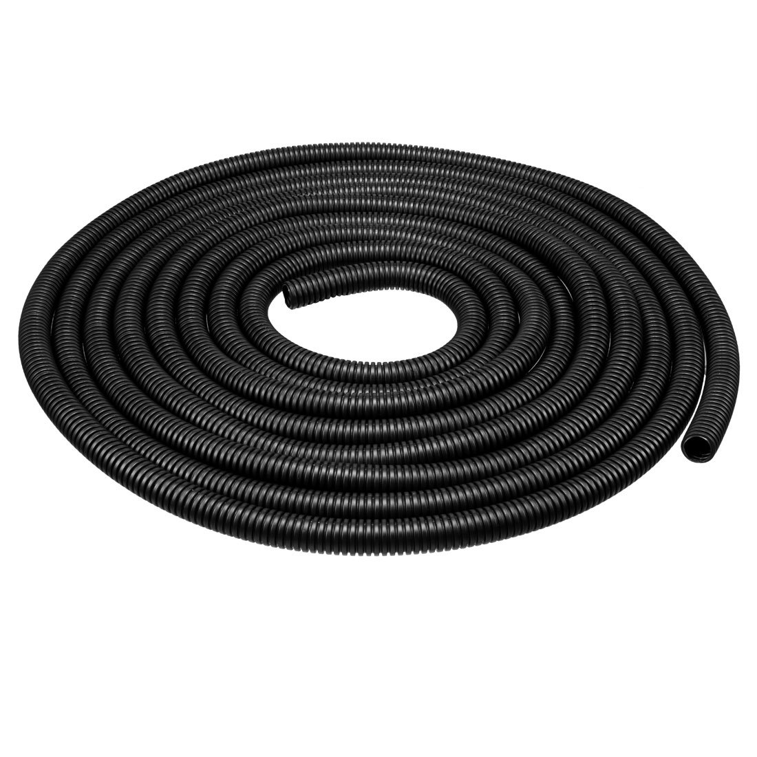 sourcing map 6.7 M 12 x 15.8 mm PP Flexible Corrugated Conduit Tube for Garden,Office Black