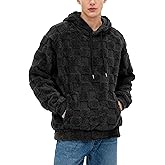 CHICASIMIR Mens Fuzzy Sherpa Pullover Hoodie Sweatshirts Long Sleeve Front Pocket Fall Outwear Winter Hooded