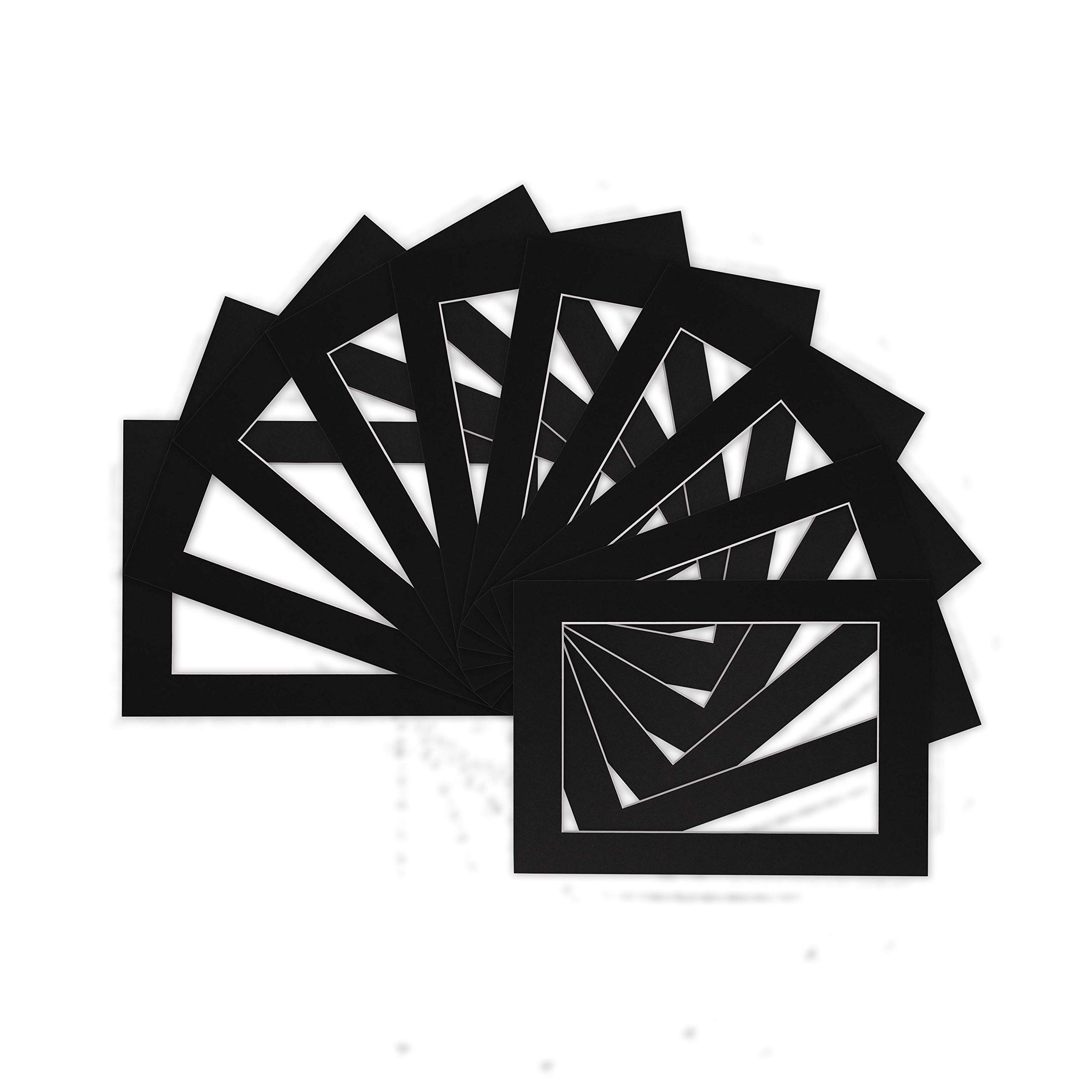 Bespoke Computer Cut Photo/Picture Mounts/Frame Mounts- Pack of 10 -Frame Size 8"x6" Mount Size 6"x4"- Color Black - packblack-8-6