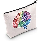 G2TUP Brain Anatomy Gift Neuroscience Cosmetic Bag Neurology Nurse Makeup Bag Nursing S-tudent Anatomical Layout Brain Zipper Travel Bag