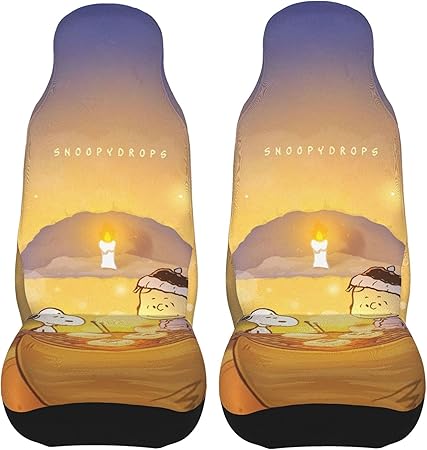 Amazon カーシートカバー スヌーピー レザー 防水 普通車用 軽 自動車 フロント カー用品 前席 おしゃれ 人気 送風 合成皮革 汎用 丸洗いできる カー用品 100 通気性 座布団 シートカバー 車 バイク