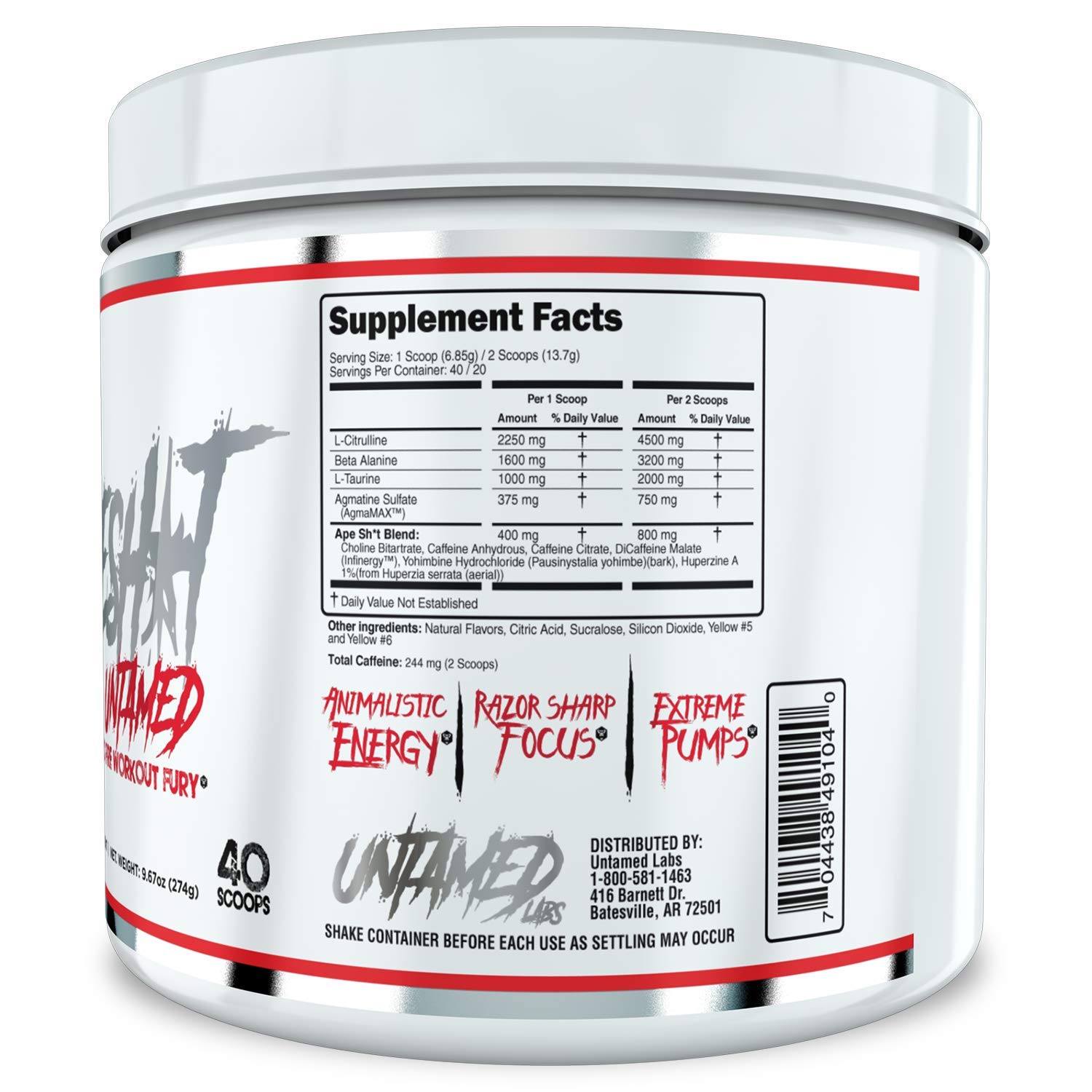 Untamed Labs Ape Sh*t, PreWorkout Supplement, Immediate