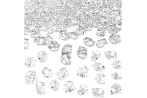 150PCS Dazzling Clear Ice Rocks,Fake Crushed Rocks for Vases Fillers Table Scatter Decor,Fake Gold Ice,Fake Plastic Gems Acry