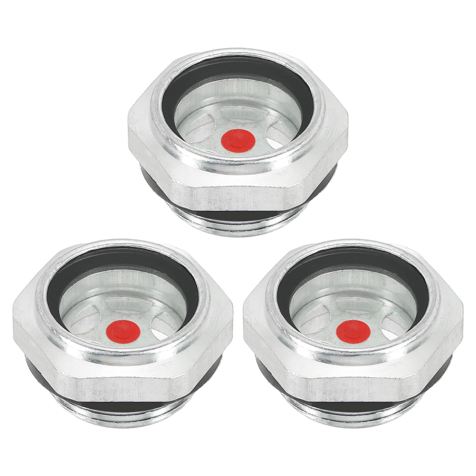 PATIKIL Air Compressor Oil Sight Glass, 3 Pack M26x1.5 Male Thread Aluminum Alloy Oil Liquid Level Gauge Air Compressor Parts with O-Ring