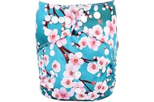 Sigzagor Baby Pocket Diaper Nappy Reusable Washable 8lbs to 36lbs (Blossoms)