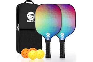 OXIKEN Pickleball Paddles Set of 2, USAPA Approved Carbon Fiber Pickle Ball Paddle (CHS), Polypropylene Honeycomb Core, Anti 