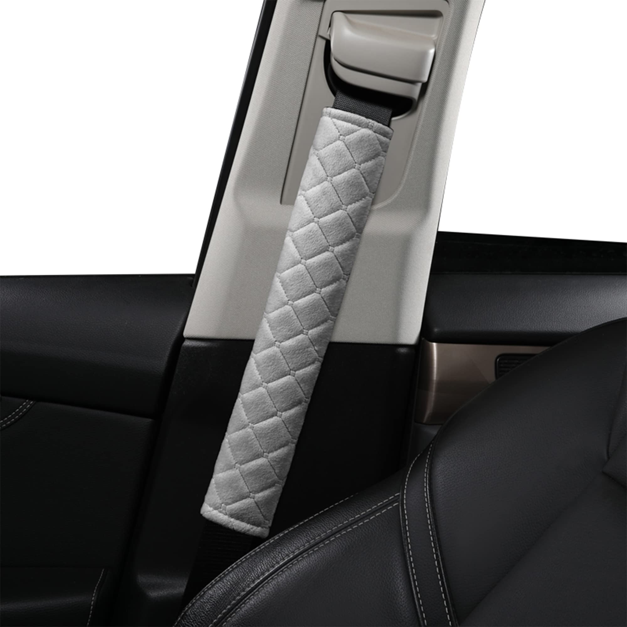 Photo 1 of HighnessHwoo Extra Long Seatbelt Covers for Adults Kids Women & Men, Soft Car Seat Belt Strap Cushion for Sedan, SUV, Trucks, Shoulder Neck Chest Protector Pads, Auto Accessories, 2pcs, Gray, 13in