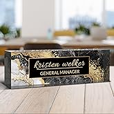 Desk Name Plate Personalized, Custom Name Plate for Desk, Acrylic Desktop Accessories, Office Gift & Decor for Women Men, Teacher Nurse Boss Employee Appreciation Gifts