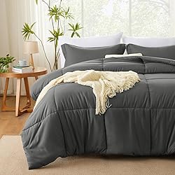 CozyLux Queen Comforter Set - Dark Grey Comforter