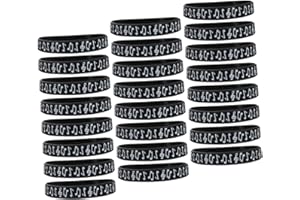 Homoyoyo 24pcs Music Note Silicone Wristbands Bulk Event Bracelets for Music Parties Piano Celebrations