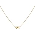 Glimmerst Initial Heart Necklace 18K Gold Plated Stainless Steel Tiny Heart Letter Necklace Personalized Monogram Name Necklace for Women