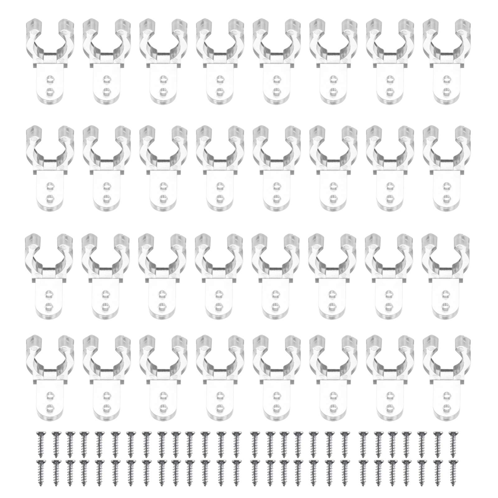 OSALADI 100PCS LED Rope Light Clips Holder Plastic Mounting Clips for Led Light String with 200PCS Screws