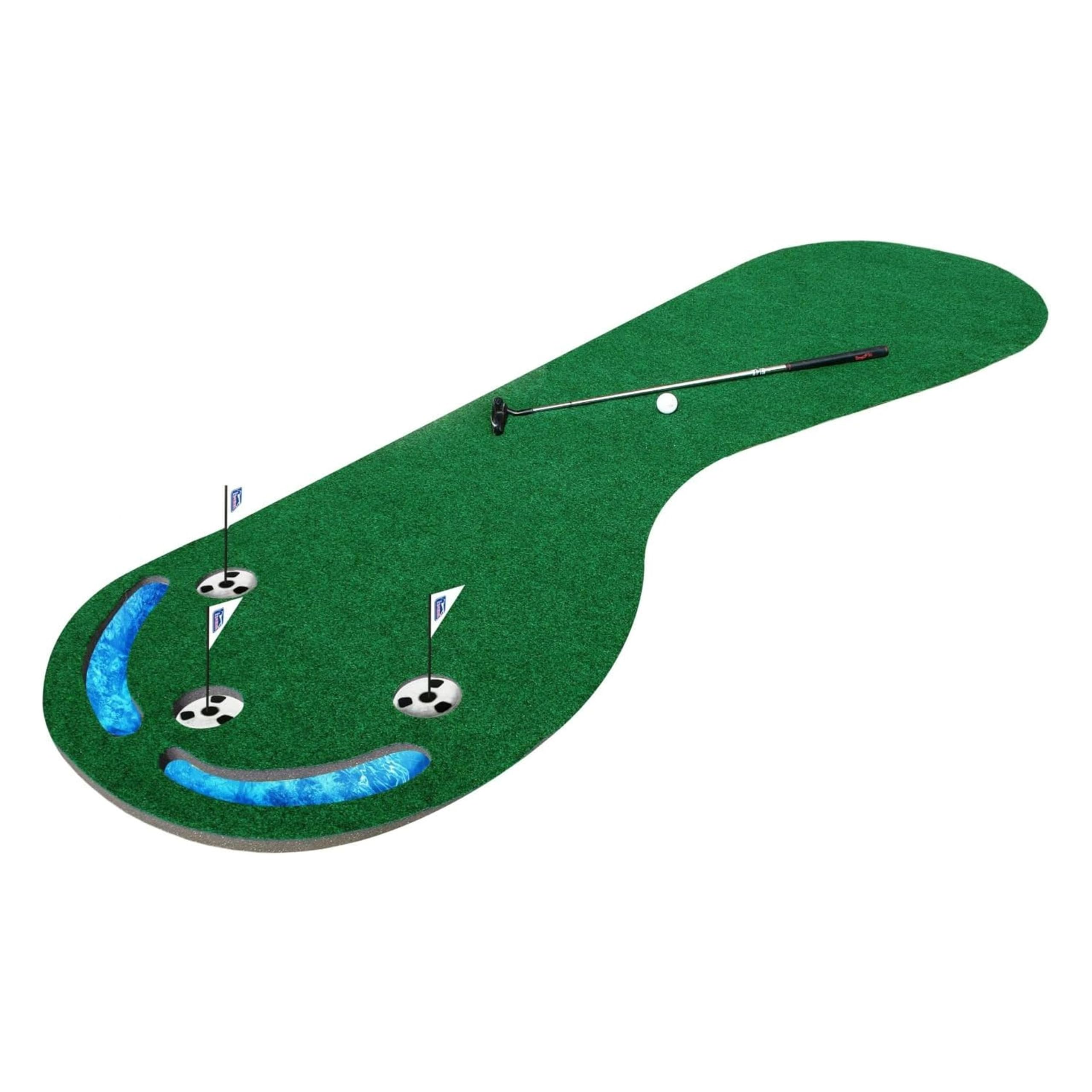 PGA Tour Three Hole Putting Mat - 3 x 9 Feet, green