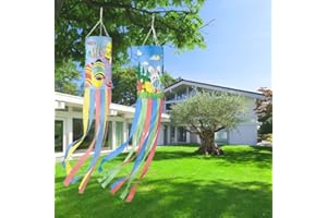 2Pack 40 Inch Spring Easter Windsock, Bunny Outdoor Holiday Windsock Flags Decorations for Yard Garden Home Party Hanging Dec