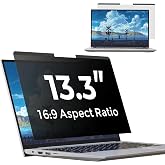 Magnetic Laptop Privacy Screen 13.3 inch for 16:9 Privacy Shield, 13.3" Removable Computer Monitor Anti Glare Protector Blue Light Filter, Compatible with HP/Dell/Acer/Lenovo/Samsung/ASUS (11.6x6.5inch/ W x H)