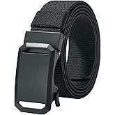 LionVII Ratchet Elastic Stretch Belts, 1 3/8" Belt for Men with Automatic Buckle for Men, Adjustable Trim to Fit 27-49" Waist