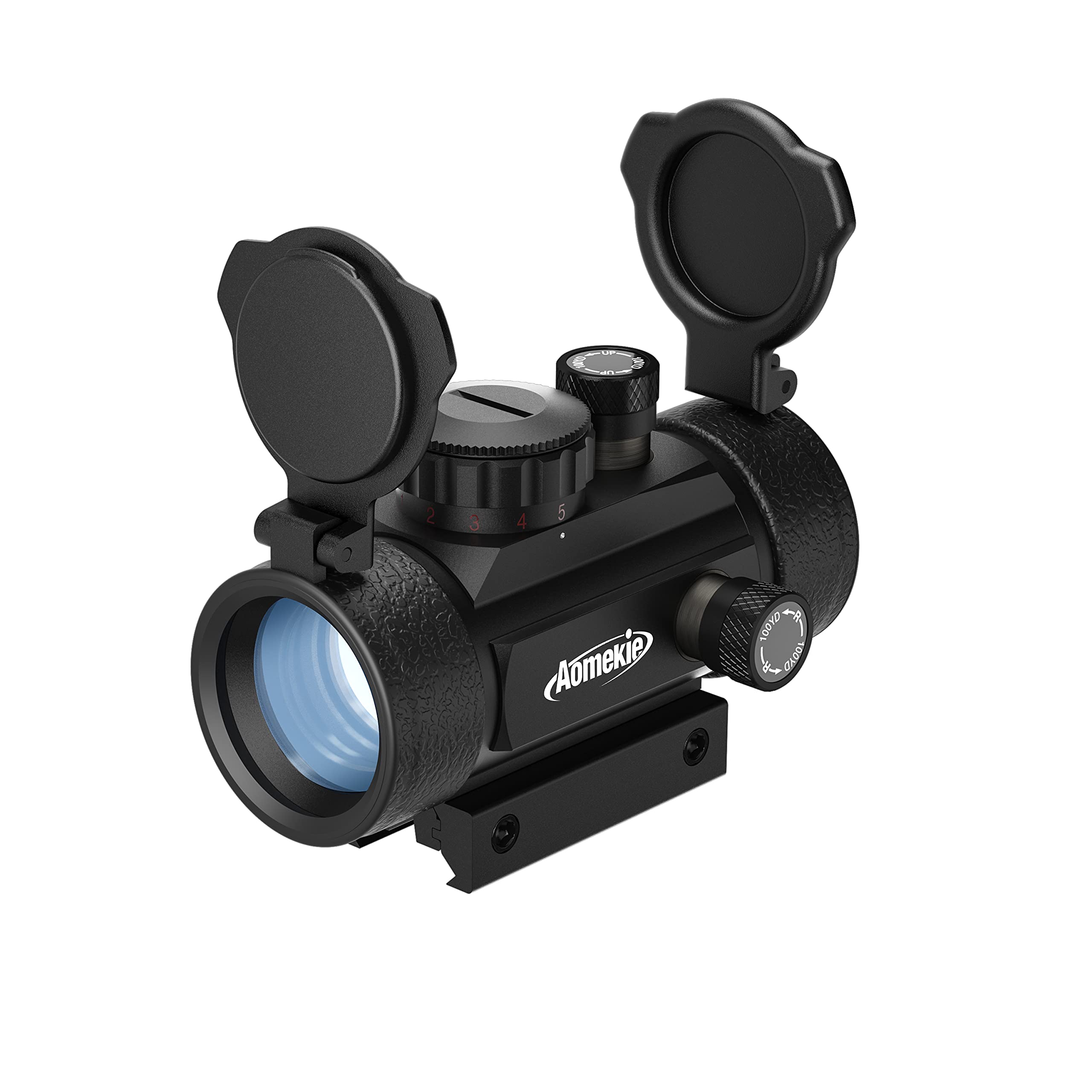 Aomekie Airsoft Red Dot Sight Scope with 11mm/20mm/22mm Picatinny Rail Mount and Flip up Lens Cover Rifle Scope