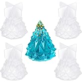 Patelai 4 Pcs 3D Christmas Tree Silicone Resin Mold Epoxy Resin DIY Crafts | Christmas Tree Resin Mold for Handmade Charms DIY Jewelry Light Holder Making Tools Soap Lotion for Xmas Decoration Supplies