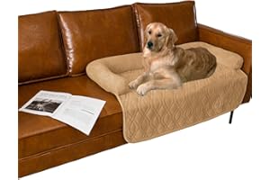 Ameritex Pet Dog Bed Coral Fleece Furniture Cover with Anti-Slip Back Suitable for Bed and Sofa Super Soft (Large-46 x30, Sand)