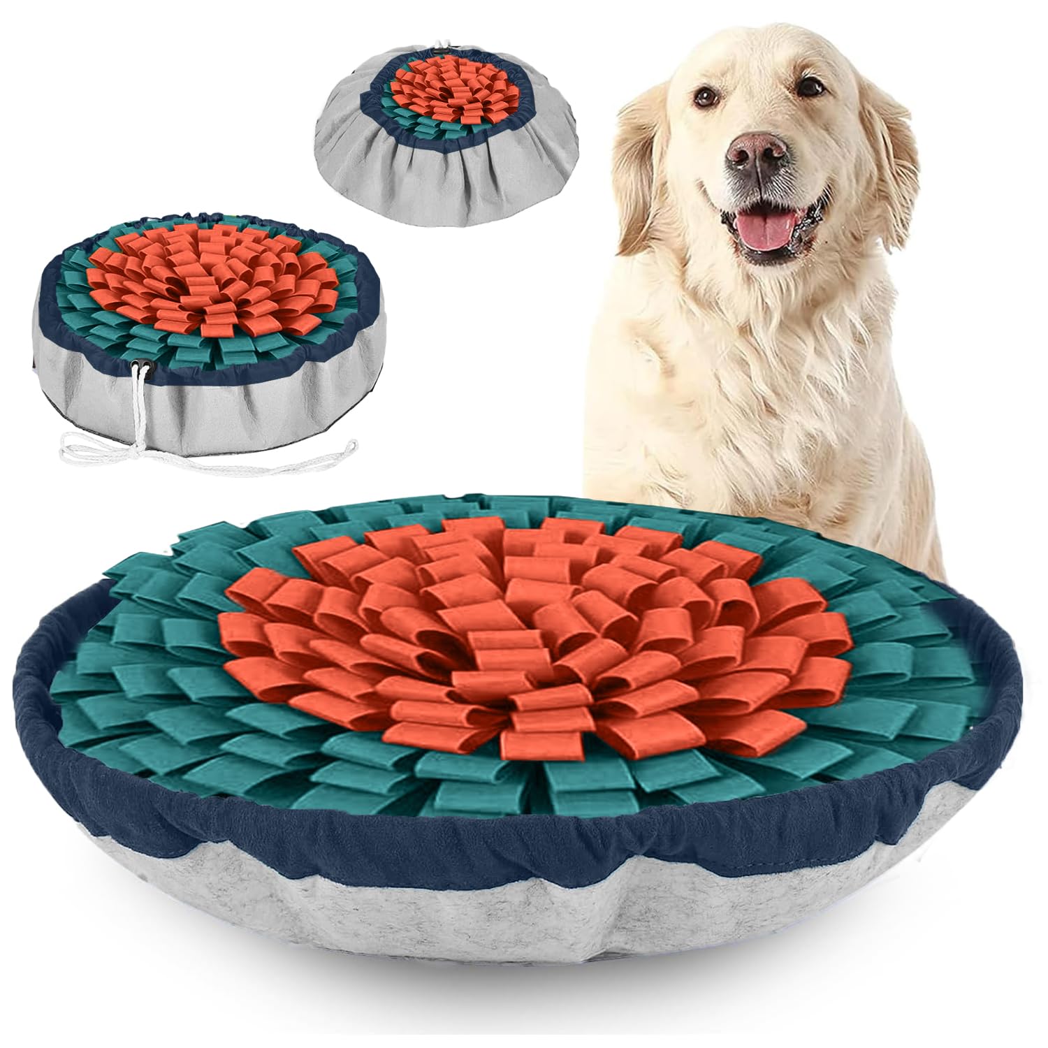 Photo 1 of Snuffle Mat for Dogs - Adjustable Interactive Puzzle Toy for Large & Small Breed Slow Feeder for Mental Stimulation & Stress Relief Encourages Natural Foraging Ideal for Indoor & Outdoor Use