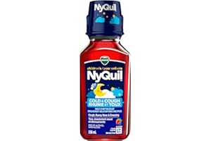 Vicks Children's NyQuil Cold and Cough Syrup, Multi-Symptom Relief from Cough, Runny Nose, Sneezing, Berry Flavoured, Ages 6+