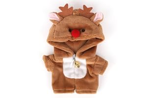 Christmas Elk Outfit for 17cm/6.69in Doll, Cute Christmas Style Doll Clothes Festive Holiday Costume Accessories & Gifts