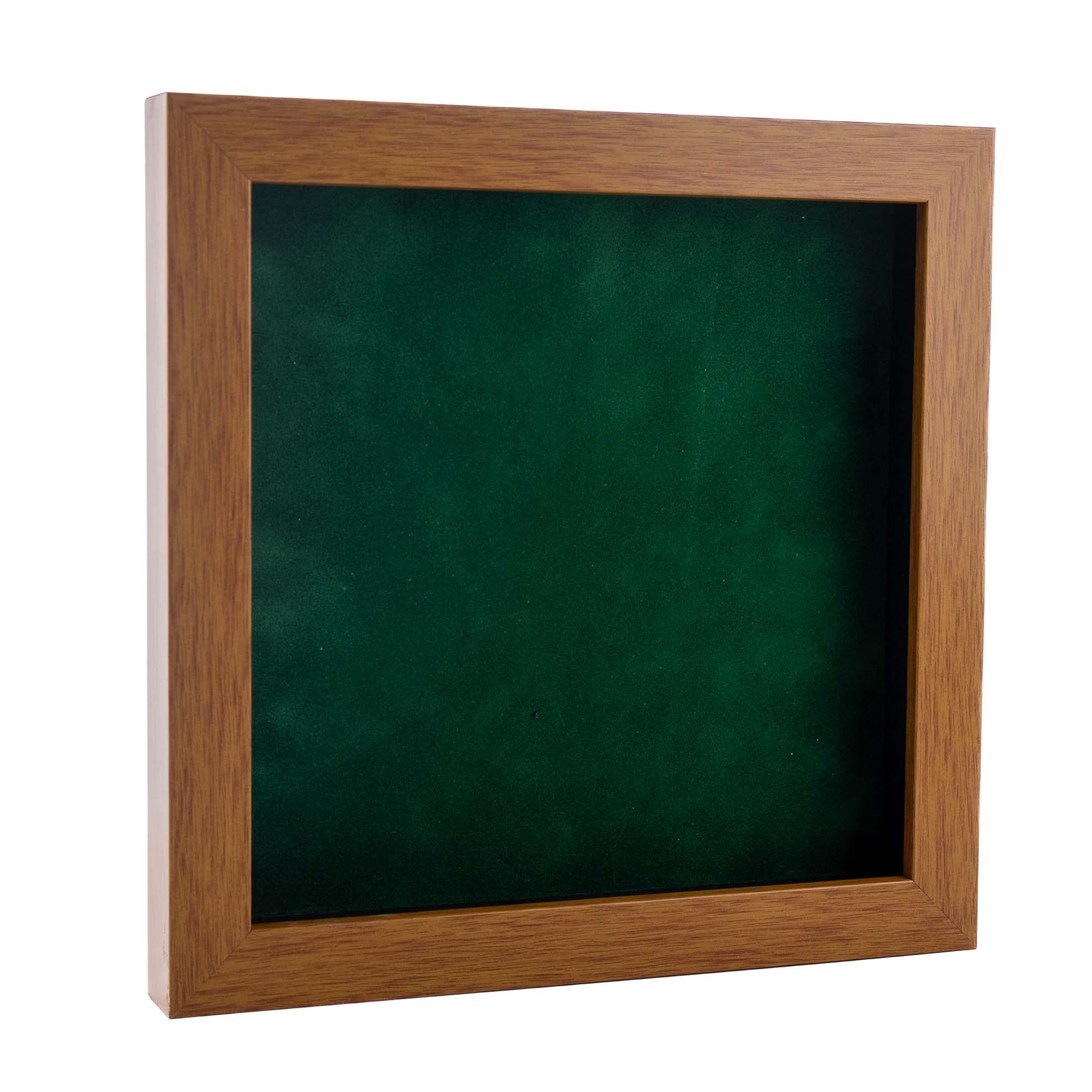 30x30 Shadow Box Frame Light Brown Wood | with a