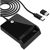 Cryptnox Military CAC Card Reader USB-C &amp; USB-A, DOD PIV, Mac Windows | Contact CAC/PIV USB-C reader, not RFID/NFC, Click-to-Tap works on Windows only with Cryptnox FIDO2 cards