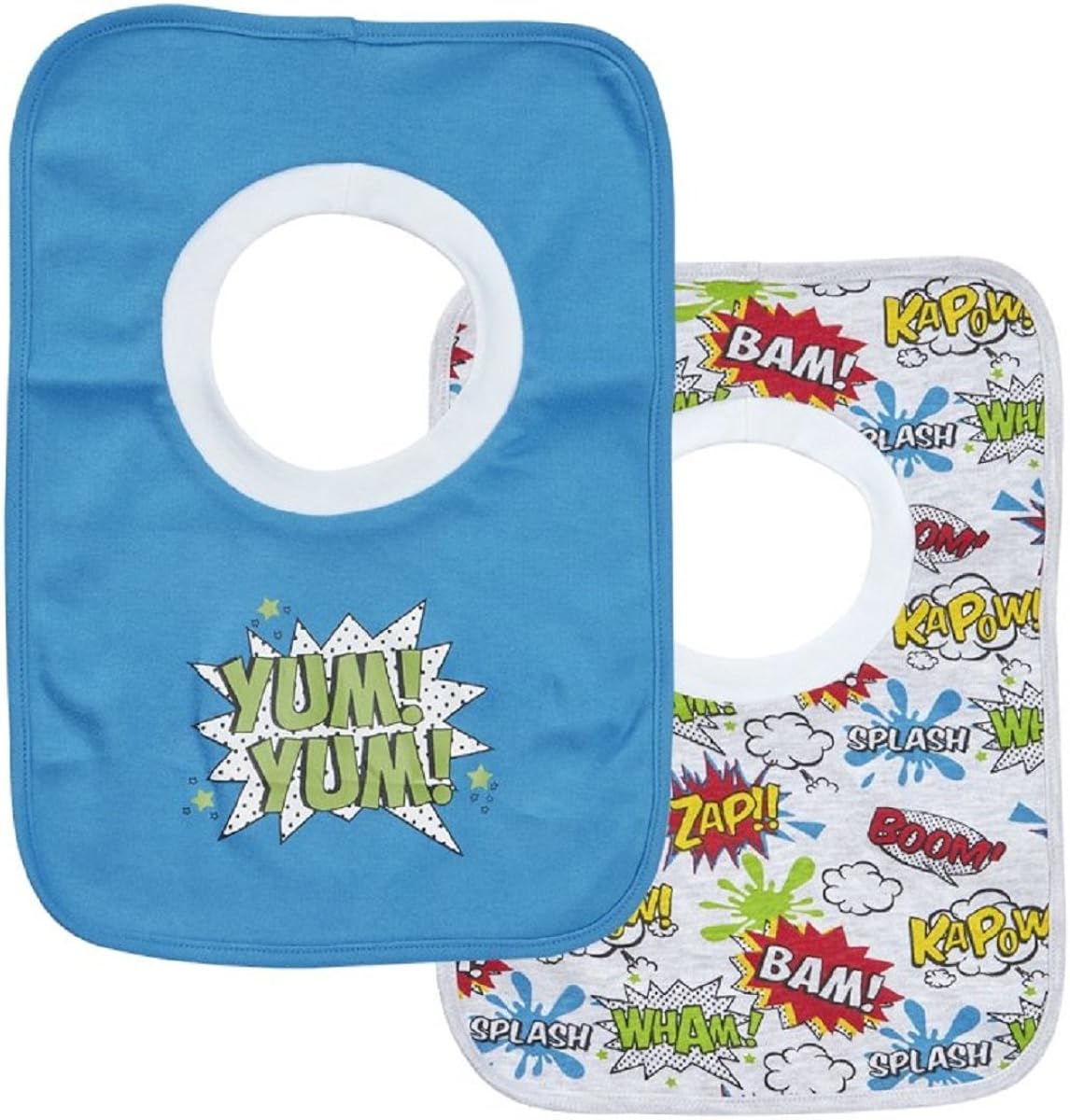2 pack BABY BIBS Boys Pop Over the Head Bib Super Hero Style Amazon.co