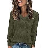Womens Lightweight Sweaters Fall Long Sleeve Henley Shirt Fall Casual Crewneck Tunic Tops Lightweight Tunic Sweaters Trendy