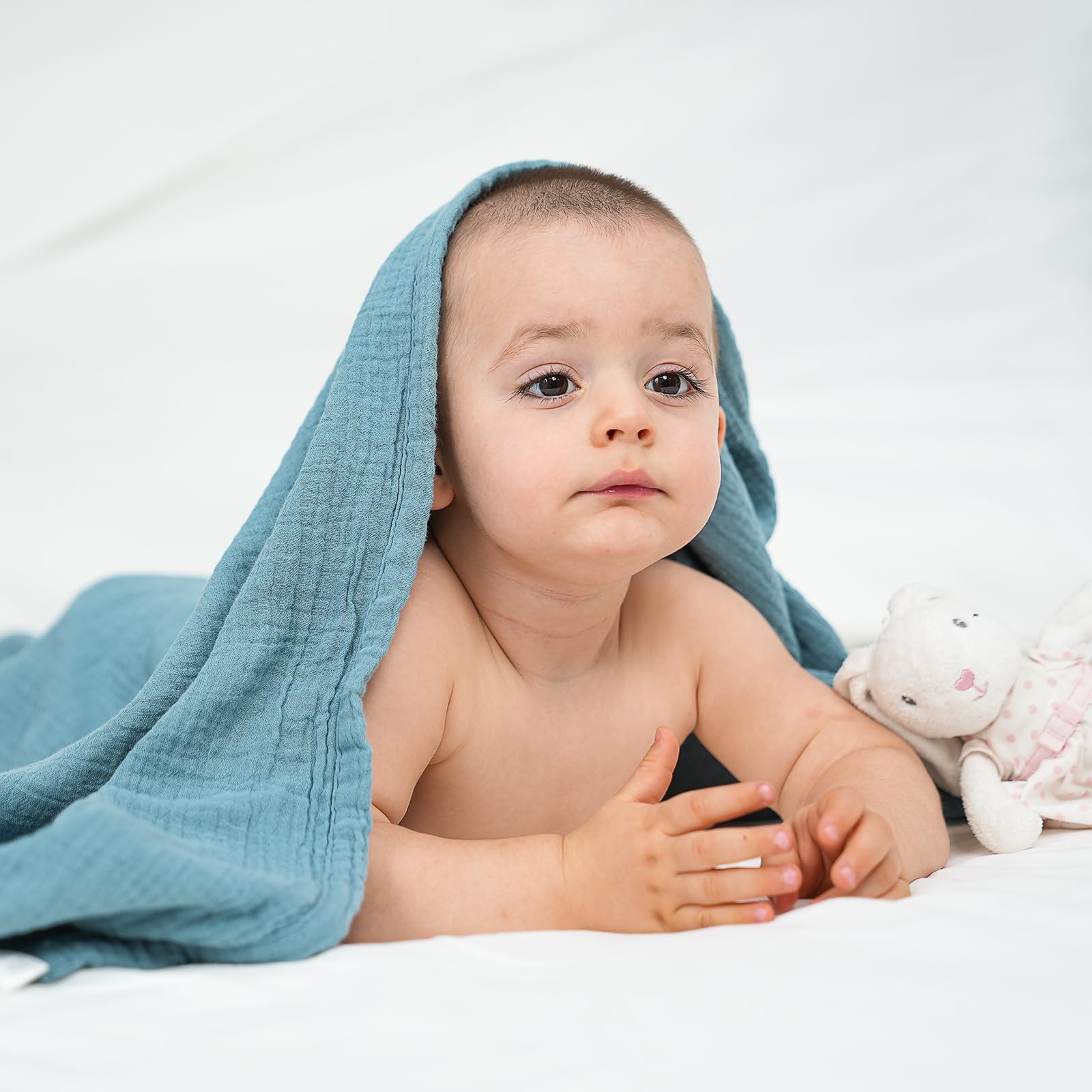 Baby Blanket,Muslin Swaddle Blankets for Boys Girls,Newborn Receiving Blanket with 6 Layer Cotton,Crib Blanket for Toddler,Nursery Blanket,Throws Bed Blanket,47