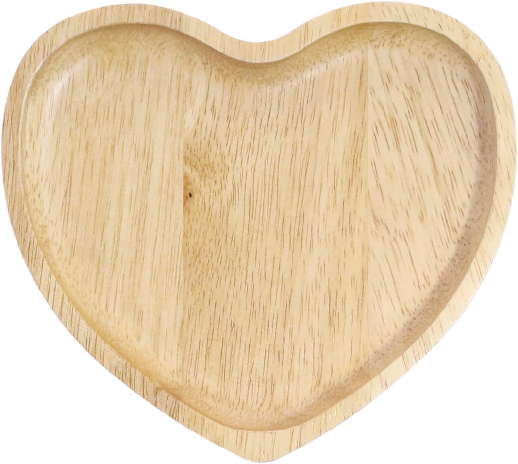 JustHome Decorative Tableware Wooden Utensil Serving Tray/Plate Kids Plate - Heart