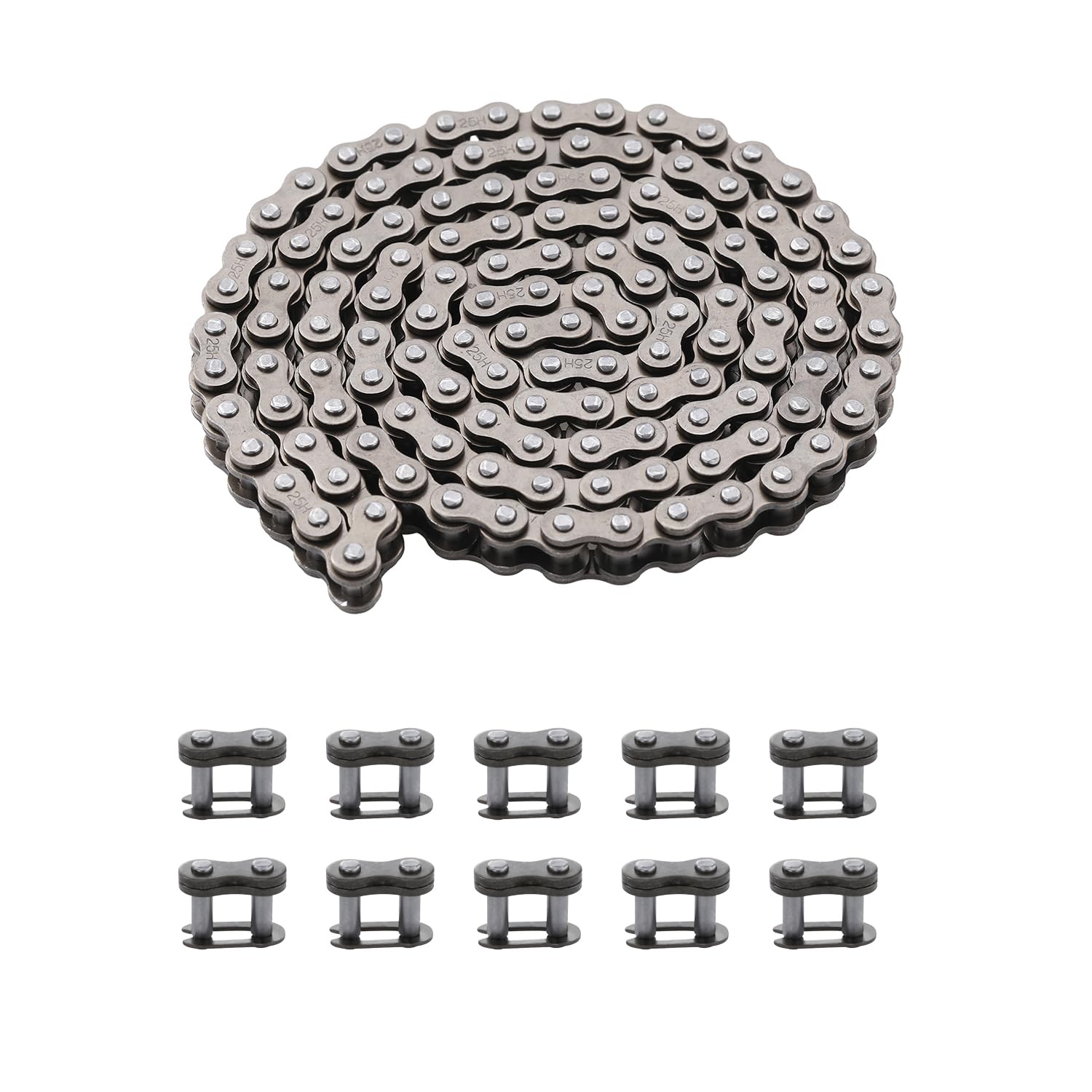 KAMIER 25H Drive Chain 126 Link for Razor MX350 MX400 ZR350 SX350 McGrath Dirt Rocket Bike Kids Electric Pocket Mod Mini Euro Bella Vapor Sweet Pea Scooter Motovox MBxXSe MotoTec MT-MB Mini Bike Parts