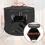 CYEER 2 Pack 17" Foldable Felt Hat Storage Boxes Dark Grey Round Sturdy Travel view 2