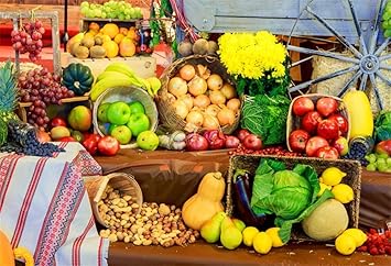 Amazon Com Lfeey 9x6ft Farm Fruits Harvest Photo Backdrop