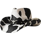 Wildarms Western Cowboy Hat for Women Wide Brim Woven Cowboy Hat Cowgirl Sun Beach Hat for Party