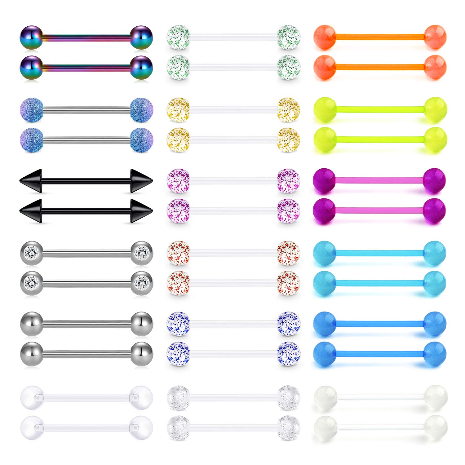 Buy Longita Plastic Tongue Rings Nipplerings Flexible Nipple Piecing