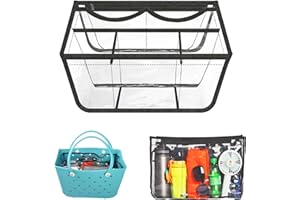 Aimeiar Clear Beach Bag Organizer Compatible with Bogg Bag X Large Size, Insert Divider Pouch for XL Bogg Bag Accessories (Clear-Black)