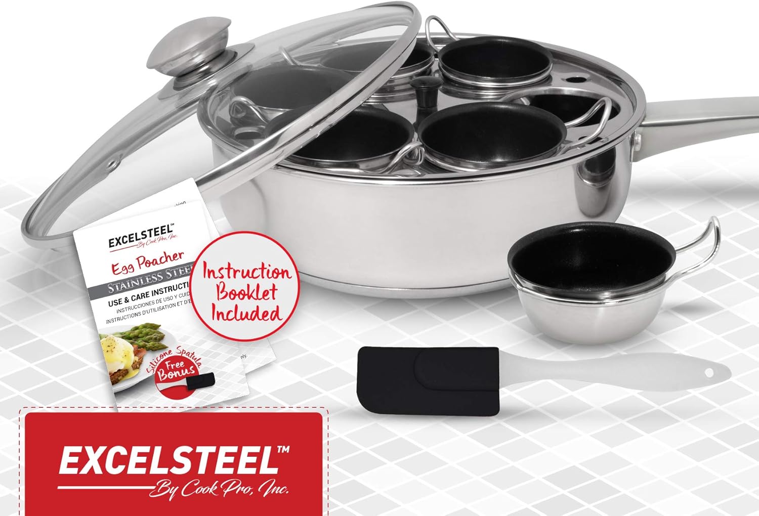 Excelsteel 18 10 Stainless Steel 4 Cup Egg Poacher Non Stick Easy Use Rust Resistant Home Kitchen Breakfast Brunch Induction Cooktop Ready Egg Poachers Kitchen Dining Fcteutonia05 De