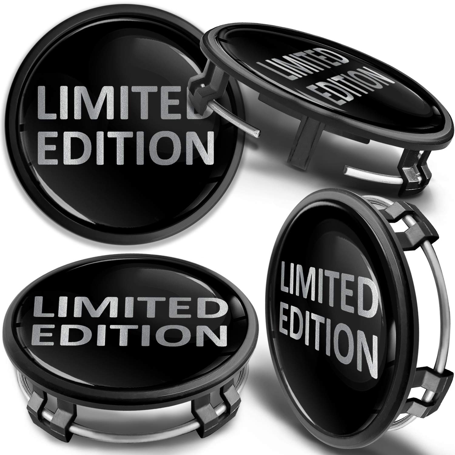 SkinoEu 75mm Wheel Centre Caps Set of 4 Compatible with Mercedes Benz Wheels – Plastic Black Alloy Wheel Hub Centre Caps Replacement – Compatible with OEM B66470207 B66470200 (CM 27)