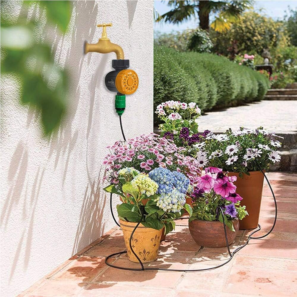 RAINPOINT Digital Irrigation Timer, Programmable Watering Timer, IP54 Waterproof Hose Faucet Sprinkler Timer, Single Outlet One Key Automatic Irrigation Controller, for Outdoor Yard, Garden, Lawns : Garden & Outdoor
