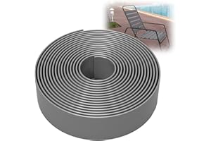 KOMORAX 2 Inch Wide, 50ft Long Vinyl Strap - Replacement Straps for Patio Chairs - Vinyl Strapping for Patio Furniture Repair - Durable Seat Repair Kit for Lawn Chairs, Outdoor Furniture (Grey)