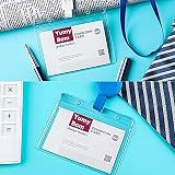 BEHAHAI 40 Pcs Transparent Horizontal Waterproof Name Tag Badge Holders 10x8.5 view 5