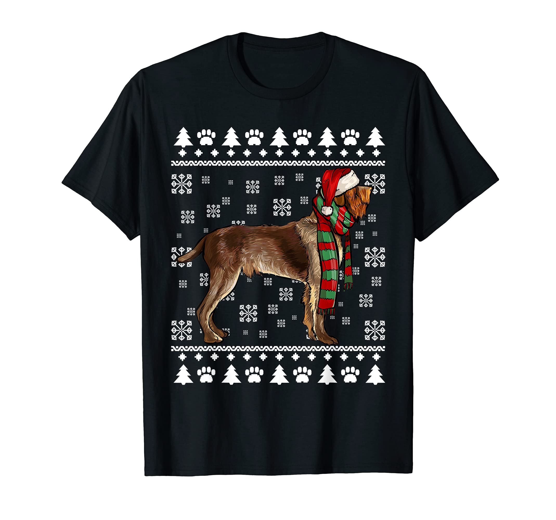 Wirehaired Pointing Griffon Dog Santa Xmas Ugly Christmas T-Shirt