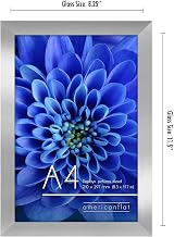 Americanflat A4 Silver Picture Frame Engineered Wood Shatter Glass view 2