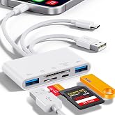 5-in-1 Memory Card Reader, USB OTG Adapter &amp; SD Card Reader for i-Phone/i-Pad, USB C and USB A Devices with Micro SD &amp; SD Card Slots, Supports SD/Micro SD/SDHC/SDXC/MMC