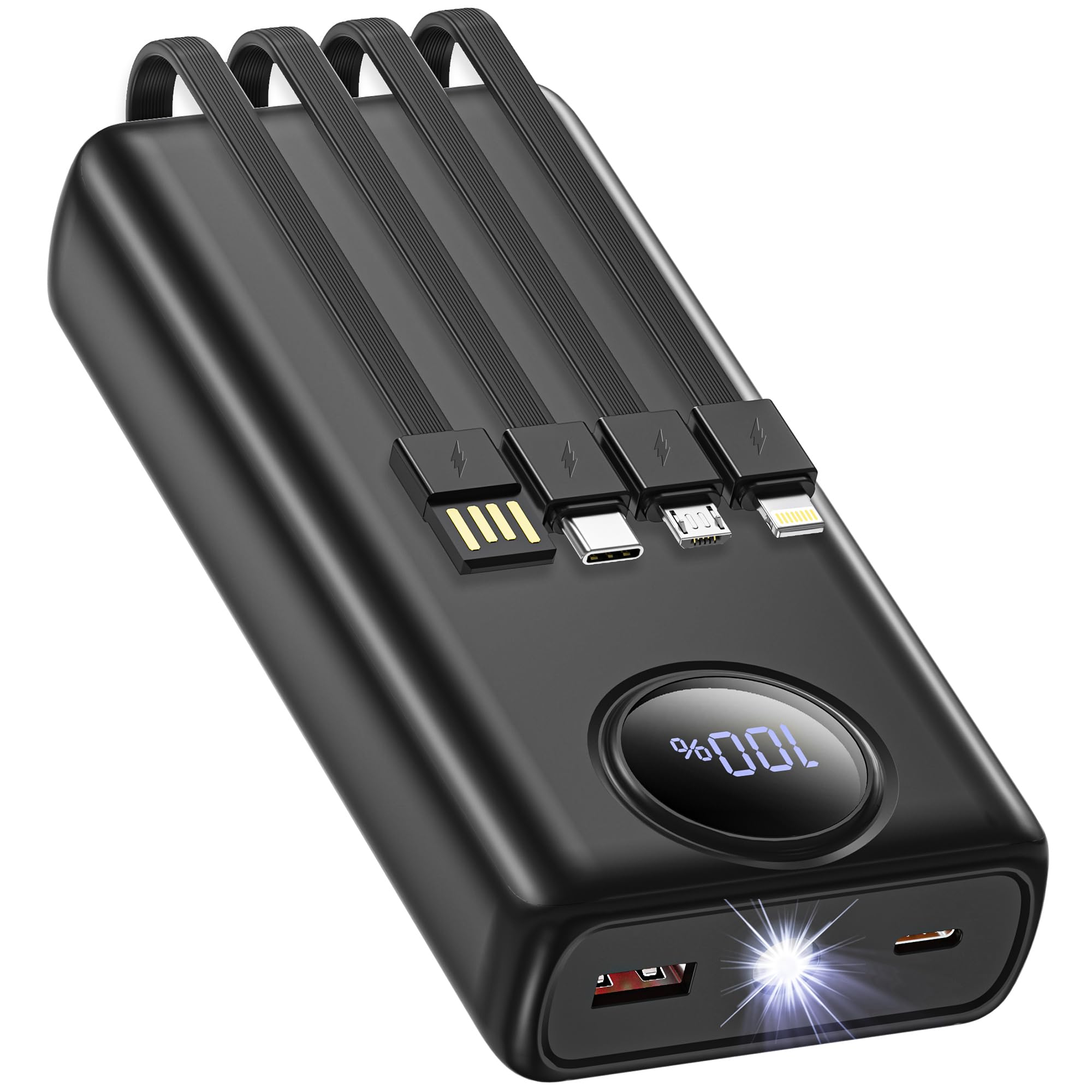 Powerbank 20000mAh, 22.5W Schnelllade Power Bank mit 4 Kabel Power Bank